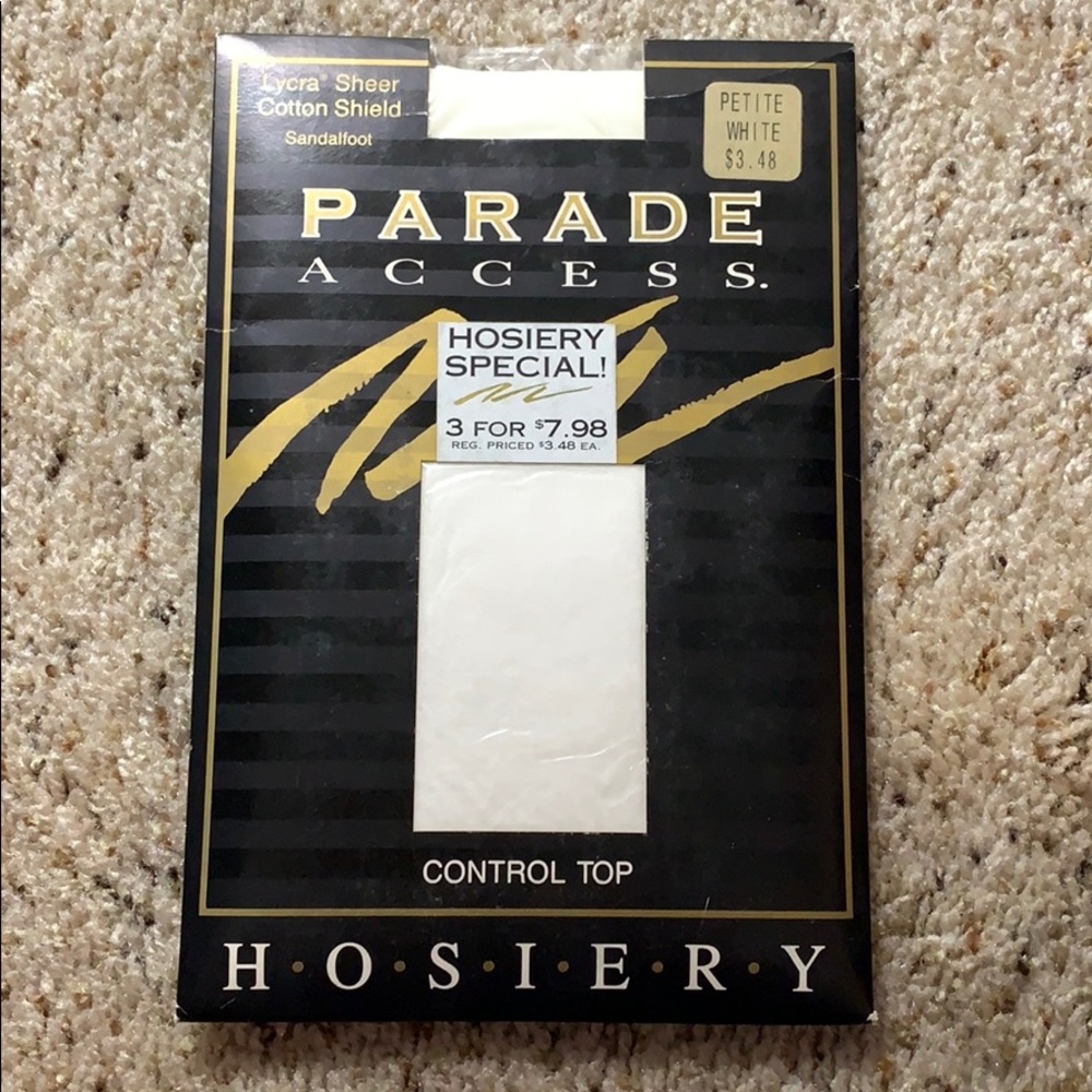 NWT Control‎ Top White Pantyhose- Small